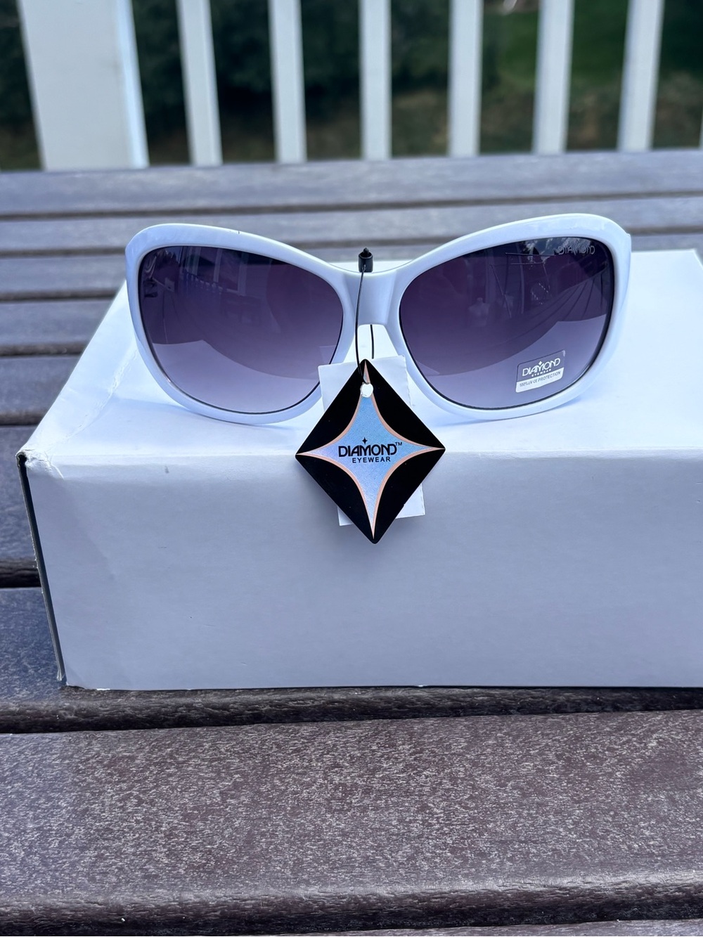 Women's White Oversized Sunglasses